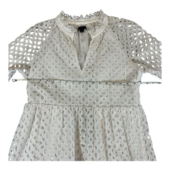 J.CREW Eyelet Lace Side Zip Midi Dress | S | White | Boho Romantic Vacation - Picture 8 of 16